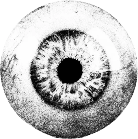 An eye, drawn in ink
